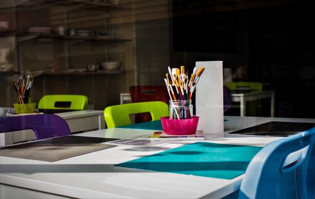 asymmetric-pic Pencils on table