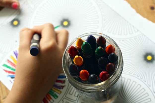 Crayons colouring