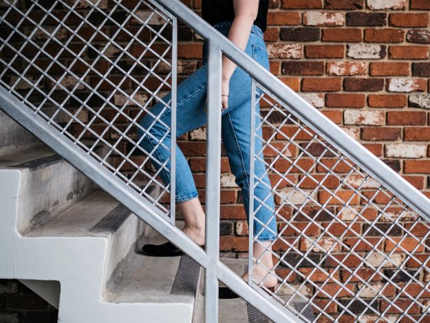 woman in jeans walking