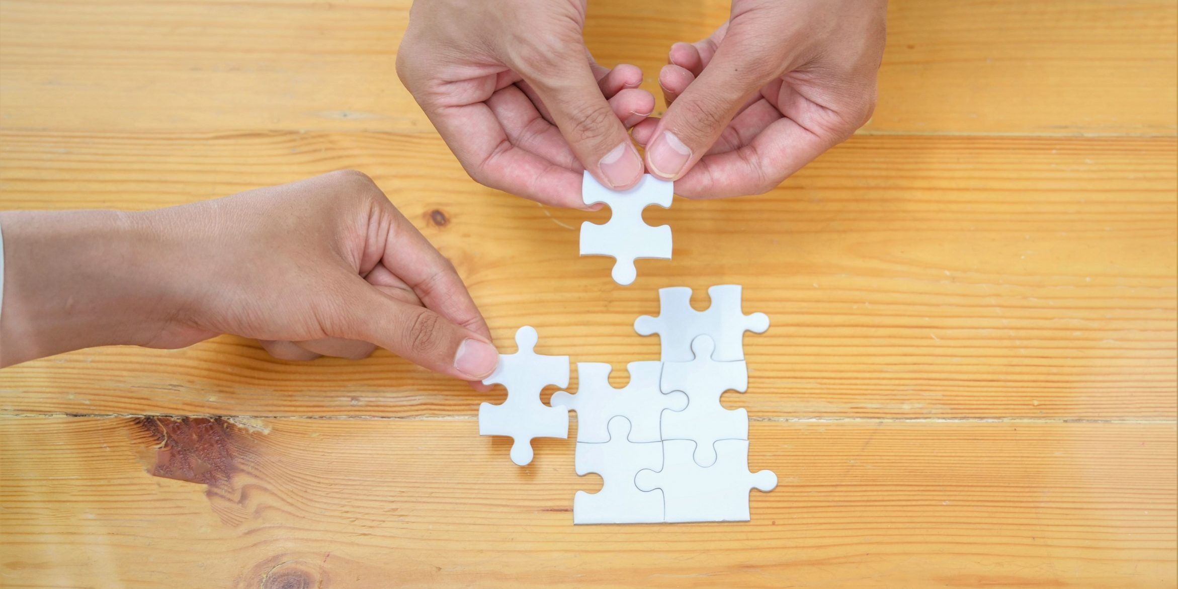 Person holding jigsaw